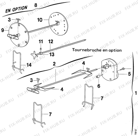 Взрыв-схема плиты (духовки) Nestor Martin 604E20-1 - Схема узла Turnspit